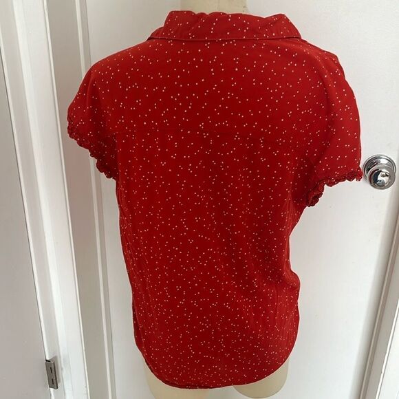 Beachlunchlounge Red Blouse with White Stars - Picture 3 of 5